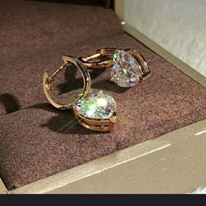 18k Rose Gold Heart Shaped Earrings